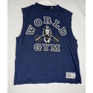 World Gym Gorilla Bodybuilding Workout Sport Graphic Tank Sleeveless Shirt Large